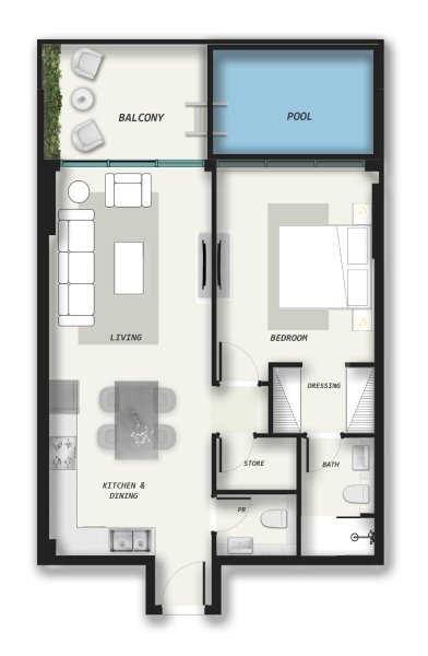 SAMANA Avenue - 1 BHK With Pool