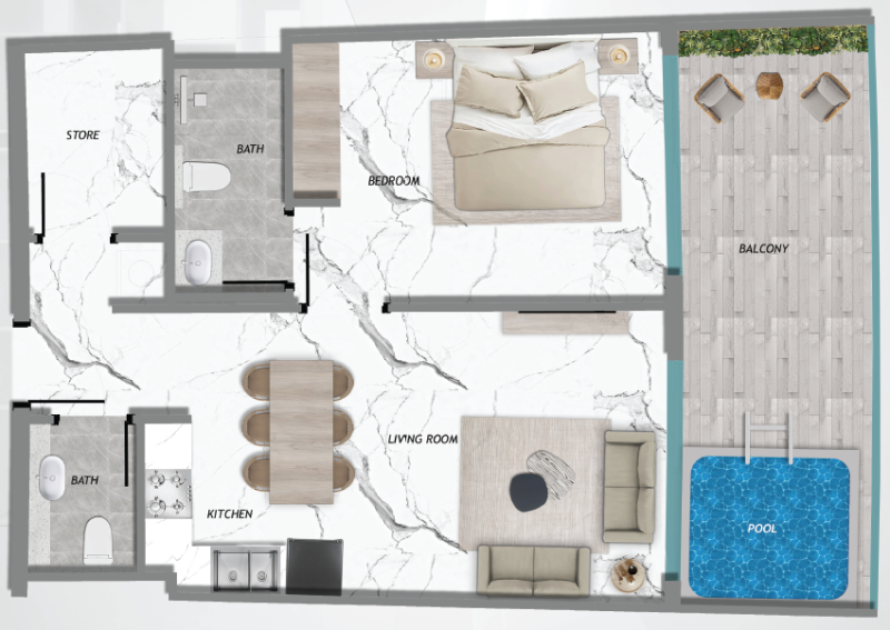 SAMANA Barari Heights - 1 BHK