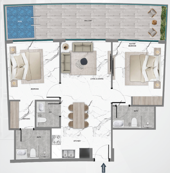 SAMANA Barari Heights - 2 BHK