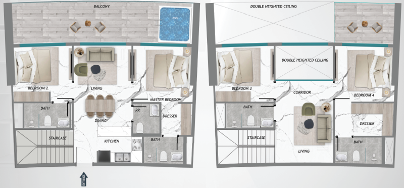 SAMANA Barari Heights - 4 BHK Duplex