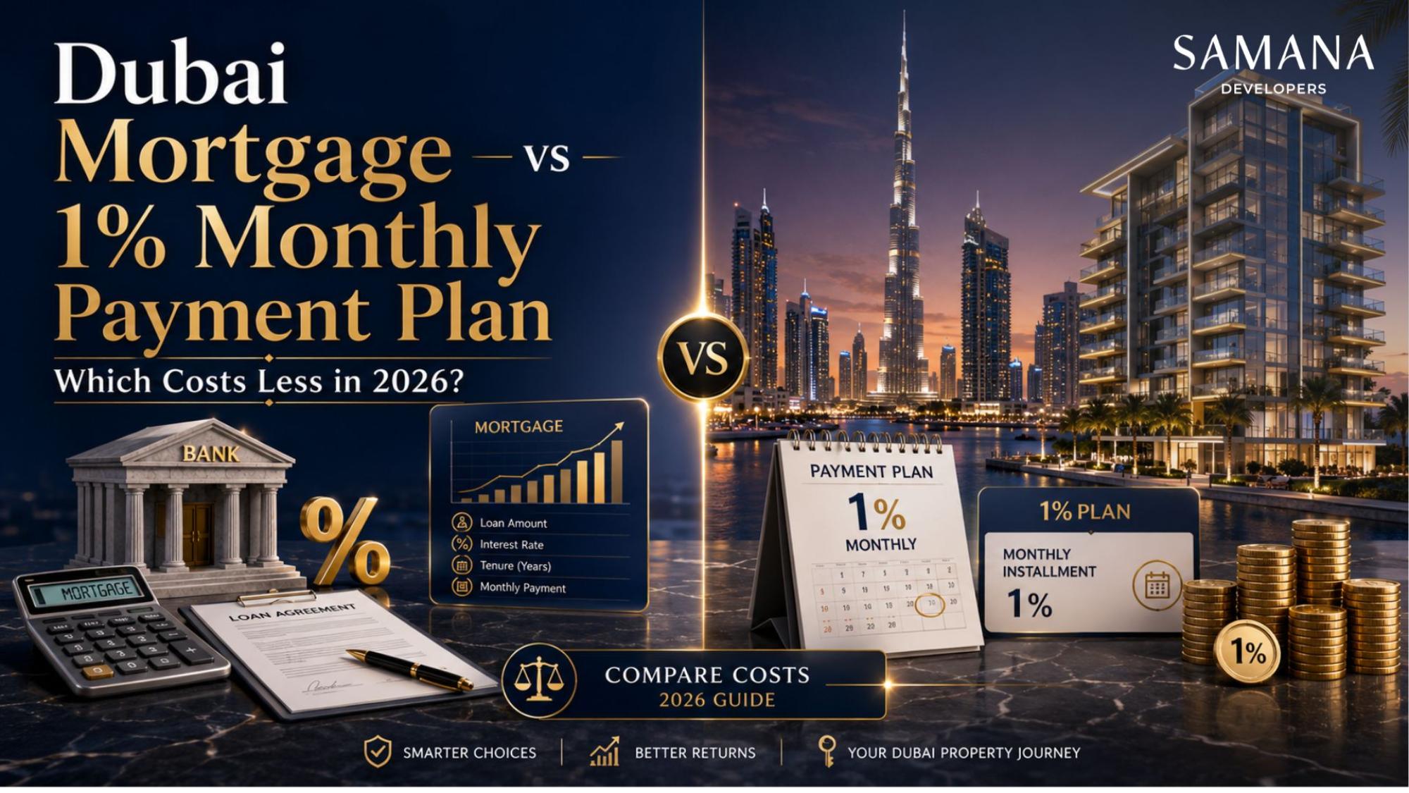 Dubai Mortgage vs 1% Monthly Payment Plan: Which Costs Less in 2026?