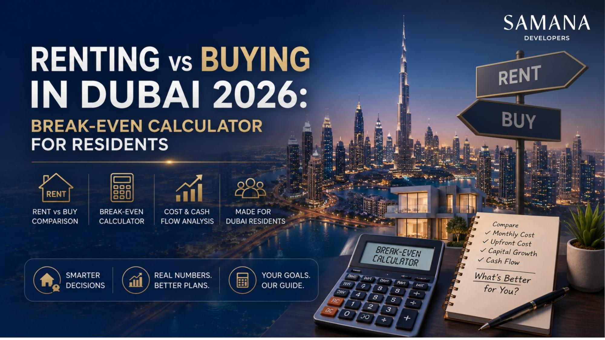 Renting vs Buying in Dubai 2026: Break-Even Calculator for Residents