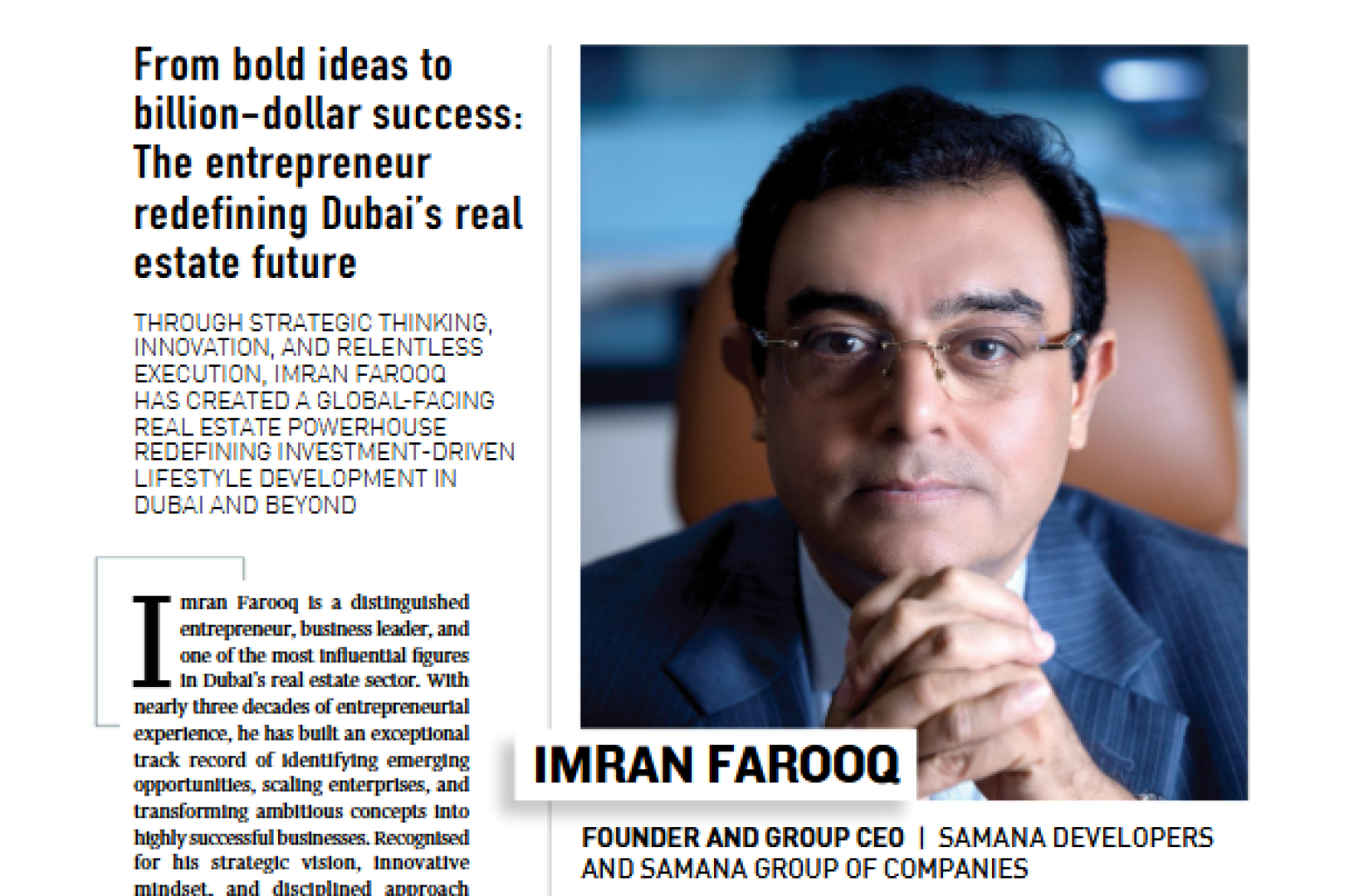 Gulf Business, Top 50 Leaders and CEOs - Imran Farooq