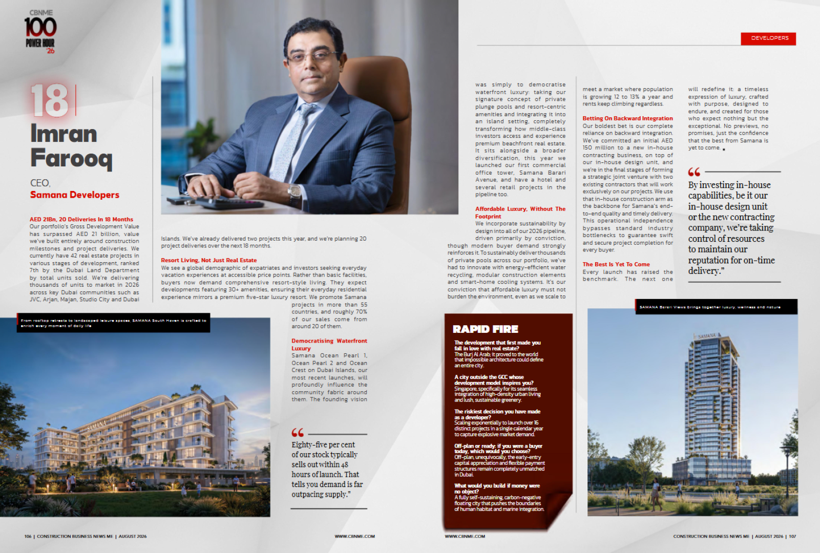 CEO, Imran Farooq, has been featured in this year's Power Hour 100, celebrating the Top 100 Construction Giants in the Middle East