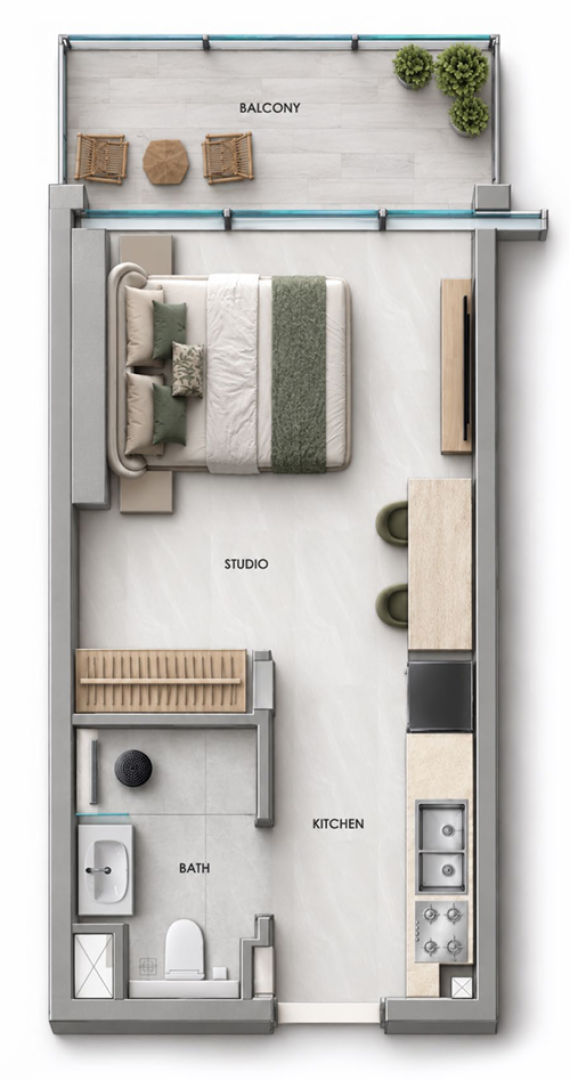 SAMANA DOWNTOWN ONE illustrative apartment floor plan