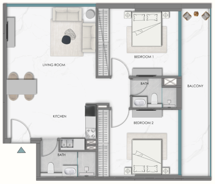SAMANA Hills South - 2BHK - Type 1