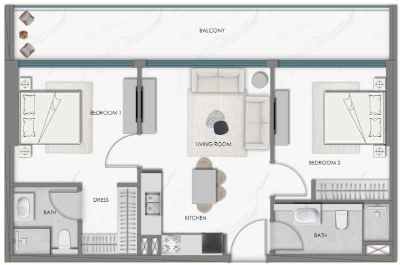 SAMANA Hills South - 2BHK - Type 2