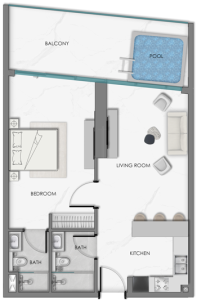 SAMANA Sky Views - 1BHK - Type 1