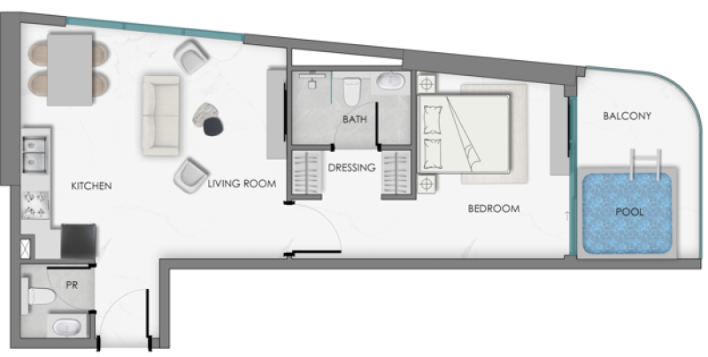 SAMANA Sky Views - 1BHK - Type 2
