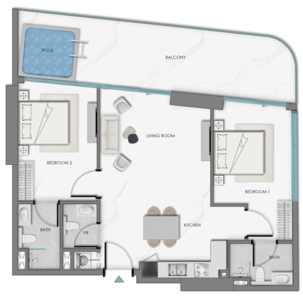 SAMANA Sky Views - 2BHK - Type 2