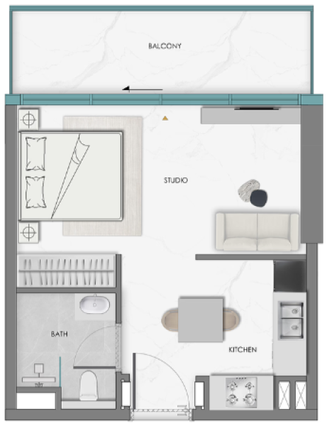 SAMANA Hills South 2 - Studio - Type 1