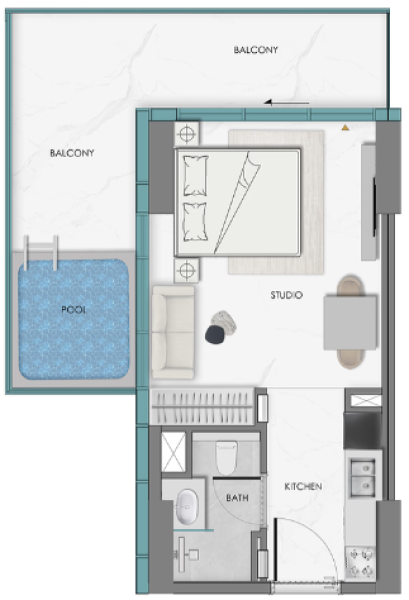 SAMANA Hills South 2 - Studio - Type 2