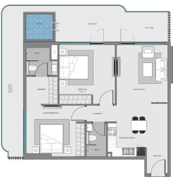 SAMANA Imperial Garden - 2 BHK