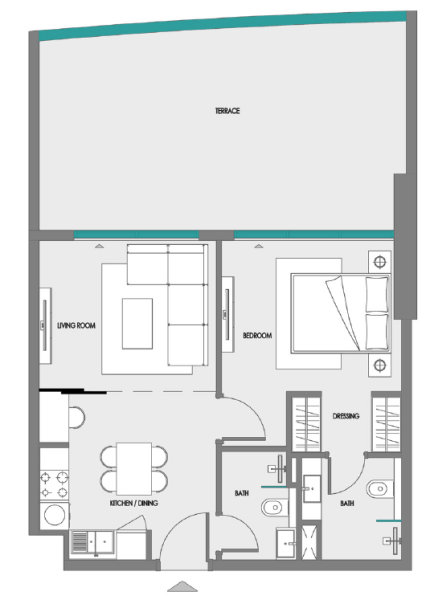 SAMANA Greenfield - 1BHK - Type 1