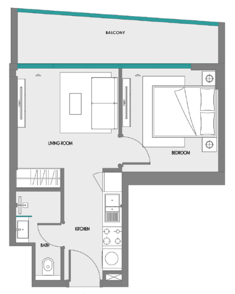 SAMANA Greenfield - 1BHK - Type 2