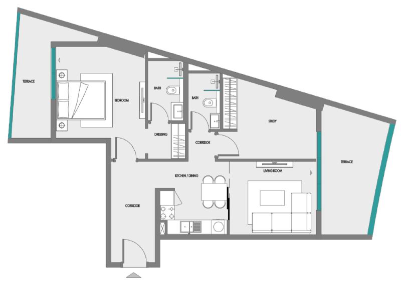 SAMANA Greenfield - 1BHK - Type 3