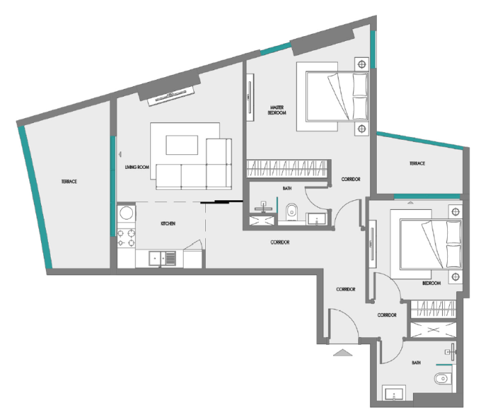 SAMANA Greenfield - 2BHK - Type 2