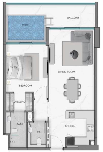SAMANA Ocean Crest - 1 BHK