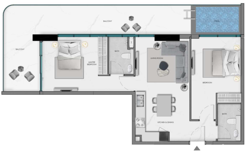 SAMANA Ocean Crest - 2 BHK