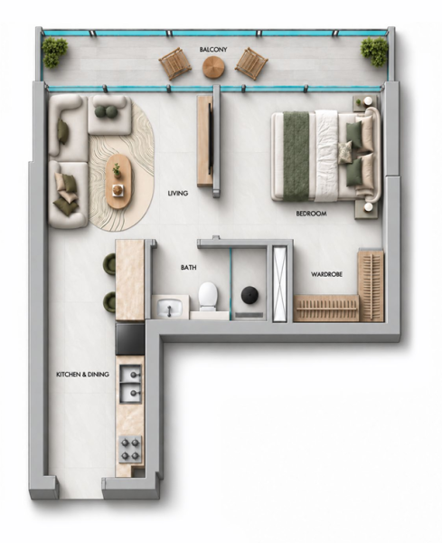SAMANA Downtown One - 1 bedroom - Type 1