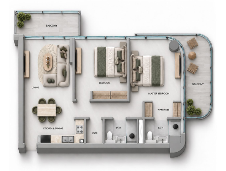 SAMANA Downtown One - 2 bedroom - Type 2